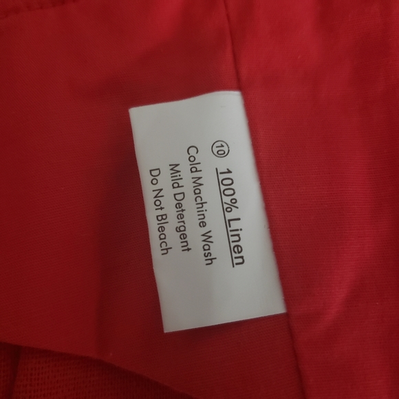 Selfie Leslie Thea Ruffle Linen Tie Back Crop Top Red Size USA Small - Picture 12 of 15